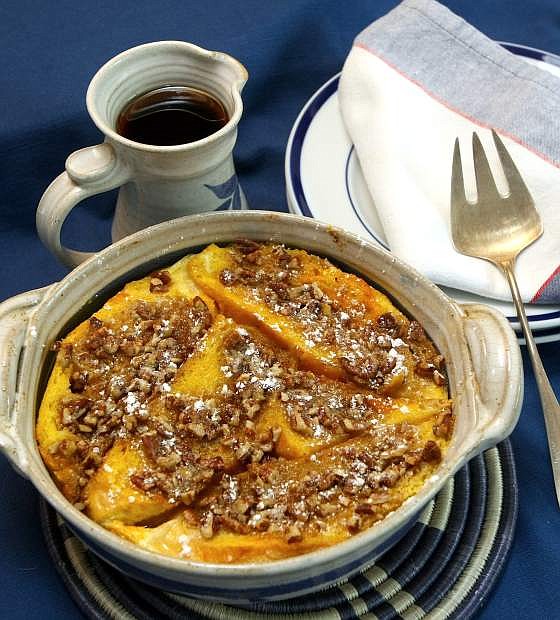 Pumpkin Pecan Baked French Toast