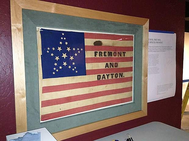 An 1856 presidential campaign flag is among the items featured in &quot;Finding Fremont,&quot; an exhibit that opens Wednesday at the Nevada State Museum.