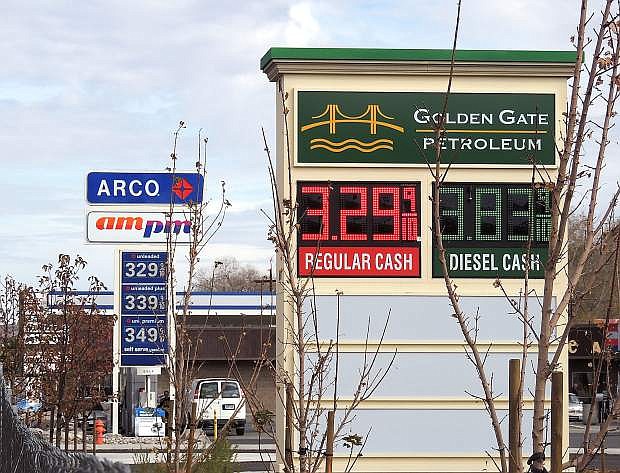 Gasoline prices at several Carson City gas stations this week dipped below $3.30 a gallon for unleaded regular, joining a national trend of moderation in fuel costs for motorists.