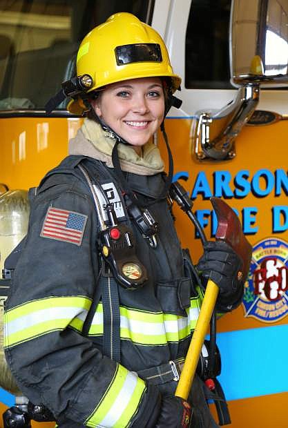 Carson City firefighter paramedic Stephanie Lockhart joined the department in January.