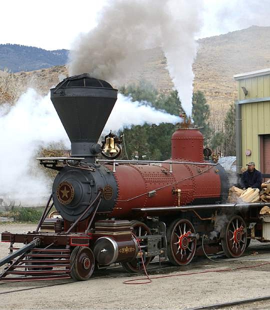 The Glenbrook locomotive passes a steam test last week.
