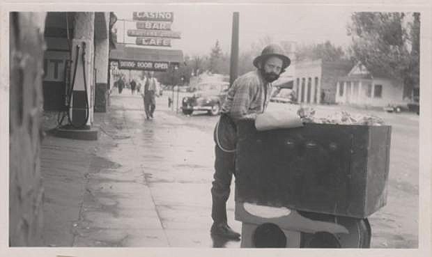 Mike Shaughnessy as a miner in the 1948 Nevada Day Parade.