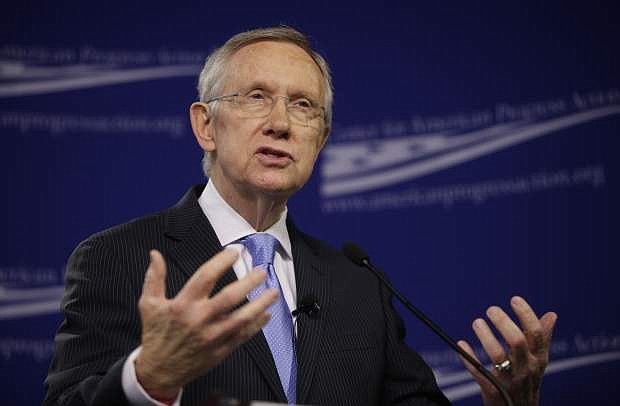 Senate Majority Leader Harry Reid, D-Nev., speaks at the center for American Progress Action Fund in Washington, Monday, July 15, 2013. Reid spoke about ending the current gridlock in the Senate that according to him is harming the nation&#039;s ability to address key challenges. (AP Photo/Pablo Martinez Monsivais)