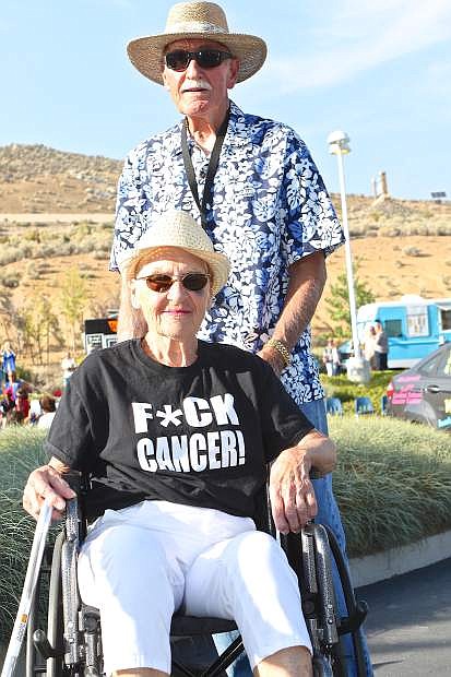 Johnson Lane residents Richard and Mary Lou Bennett, both in remission, enjoy themselves at HopeFest Friday in Carson City.