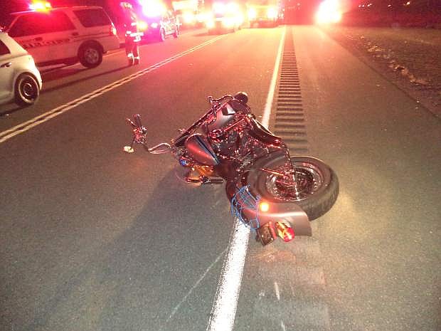 A motorcyclist died Wednesday night after colliding with a wild horse in Silver Springs.