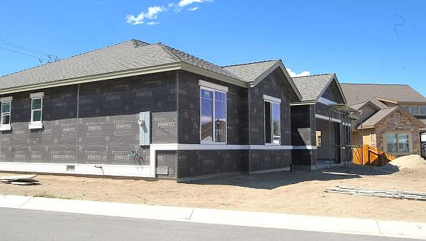 A new home is under construction in a north Carson City neighborhood.