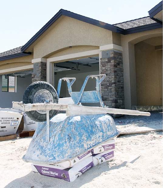 A new home is near completion on Oak Ridge Dr. in Carson City Wednesday.