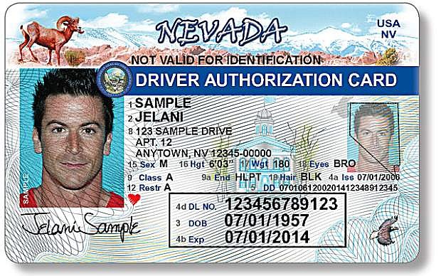 A sample of the Nevada Driver Authorization Cards that were approved by the 2013 Legislature. In 2014, there were 25,910 undocumented immigrants driving legally on Nevada roads and highways.