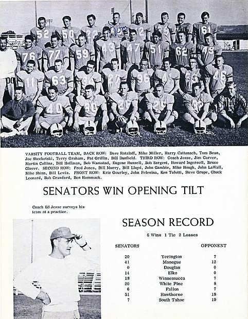 Ed Jesse and the 1963 Carson High football team.