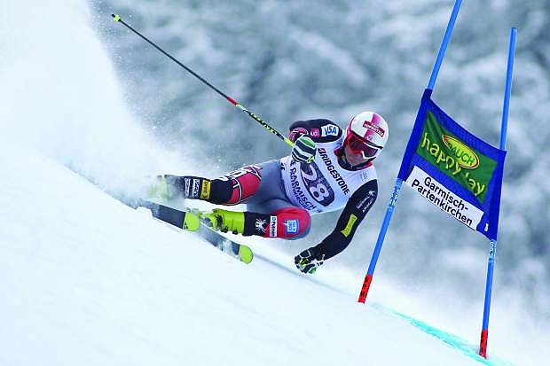 Tim Jitloff of Trucke, shown in a World Cup giant slalom last season, matched his career-best result in the GS with a fifth-place finish in the Alta Badia giant slalom Sunday.