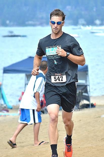 Matt Dolan of Fallon races to a sixth-place finish in the Run to the Beach 10K in Kings Beach last Thursday. For more photos from the race, go to www.lefrakphotography.com.