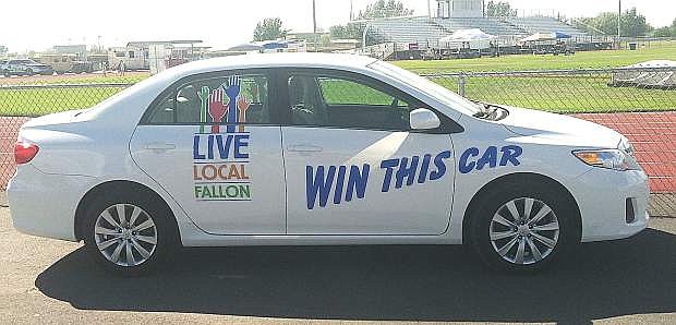 A drawing for this Toyota Corolla will be held Saturday at 6:45 p.m. at Oats Park&#039;s Centennial Stage. Entreis came from the passport pages of the Live Local Fallon campaign.