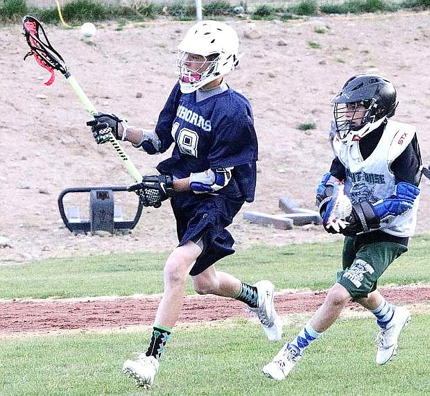 Oasis Bighorns player Josh Carter works to score during a game this season. The Bighorns host Mount Rose at 5 and 6 p.m. today at the Churchill County Regional Fields.