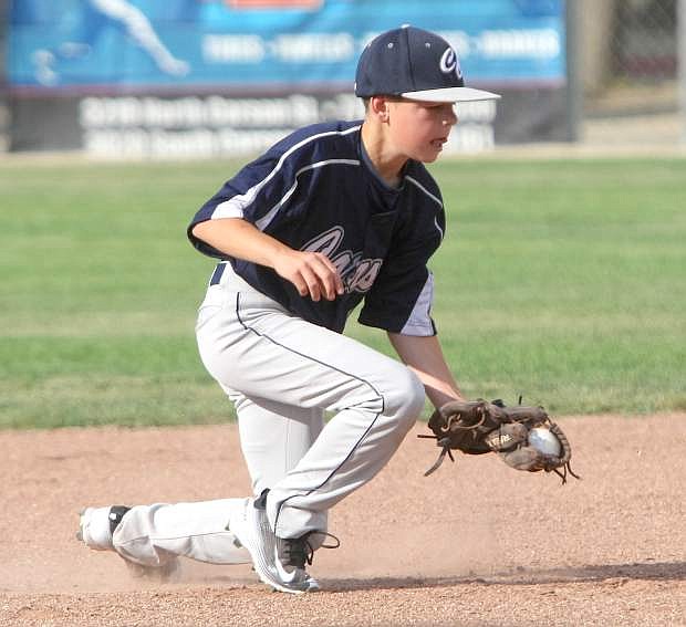 Shortstop Ashton Davenport fields a ground ball in a game against Reno on Tuesday.