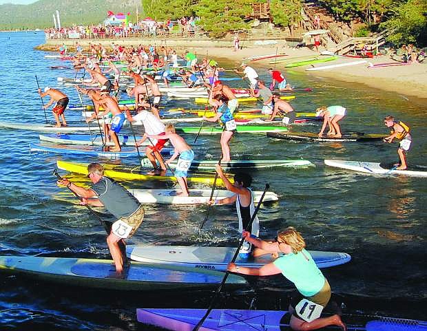 Stand-up paddleboarding is becoming increasingly popular at Lake Tahoe, evidenced by the number of races held across the area, as well as recreatioinal paddlers.