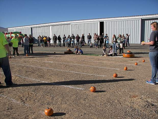 Mary Santomauro of Stagecoach took this photo at the Lyon County Fly-In Oct. 4-5 at Silver Springs Airport. The event included the Punkin Chunkin challenge in which children tossed pumpkins and whoever flung theirs the farthest won an airplane ride.