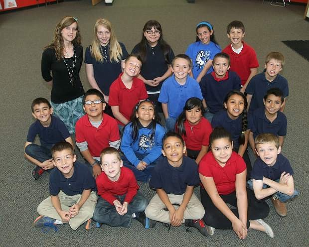 Empire Elementary School students who competed in the national Noetic Learning Math Contest were, back row from left to right, teacher Adrienne Wiggins,  Kayla Taylor, Ashley Pacheco, Sarai Jauregui, Casanova Segura; second row, Thomas Grundy, Uriah Carter, Hunter Matthies and Cole Williams; third row, Edwin Perez, Marcos Vazquez, Diana Rojas, Jocelyn Vargas, Alexis Lovett and Dominic Rogers; front row, Justin Jacobs, Logan Orris, Jose Gomez, Melenny Diaz and Kentor Moore.