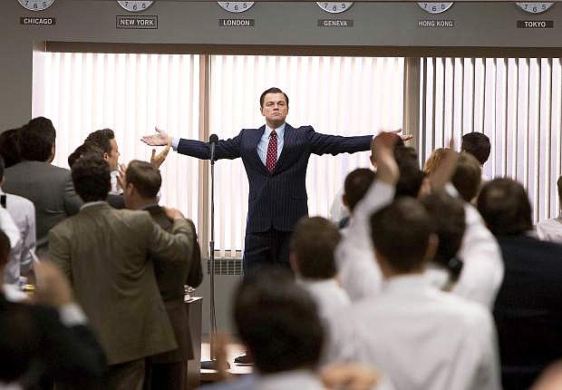 This film image released by Paramount Pictures shows Leonardo DiCaprio as Jordan Belfort in a scene from &quot;The Wolf of Wall Street.&quot;(AP Photo/Paramount Pictures, Mary Cybulski)