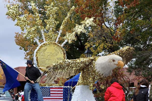 The Northern Nevada Coin flot in Saturday&#039;s Nevada Day parade.