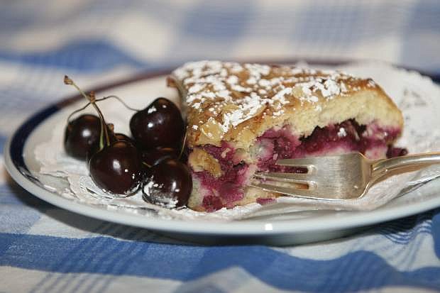 Cherry Coffee Cake with Almond Topping