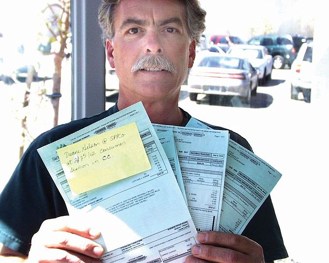 Carson City resident Ken Jeter says the power company overcharged him hundreds of dollars. Photo by Jim Scripps