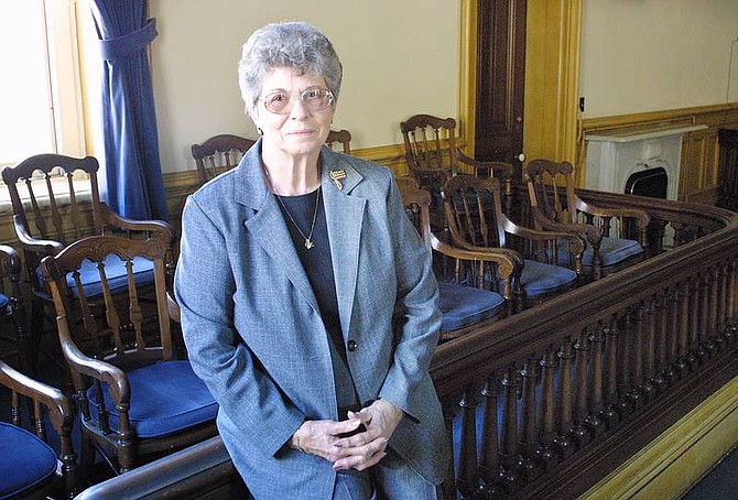 Cathleen Allison photoStorey County Recorder Maggie Lowther, originally from Oregon, is pictured at the Storey County Courthouse in Virginia City.