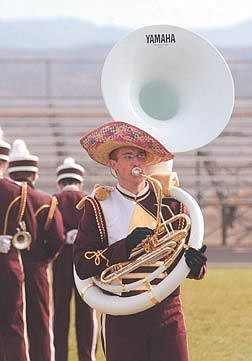 Photo by Brian CorleyBobby Seely, from Sparks High School, wears a sombrero during a the Silver State Capital City Band Festival at Carson High School Friday.