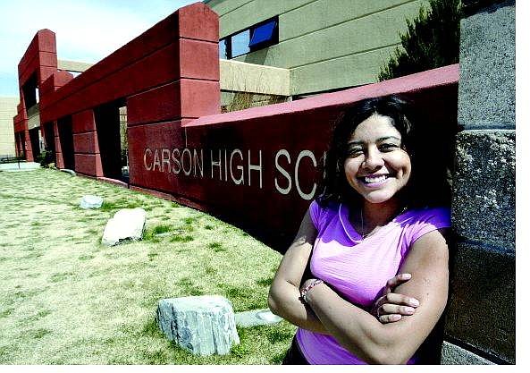 Cathleen Allison/Nevada Appeal Carson High School senior Maria Urbina is organizing a scholarship to help a fellow immigrant student attend college. Urbina was born in Nicaragua and raised in Carson City.