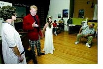 Cathleen Allison/Nevada Appeal The newly formed Misfits Theater Group rehearses &#039;The Love Child&#039; at Mia&#039;s Swiss Restaurant in Dayton Tuesday night. Director Tony Thornburg, right, runs through a dress rehearsal with, Karen Brinkoetter, left, Mark Grzebyk, and Robyn Mazy.