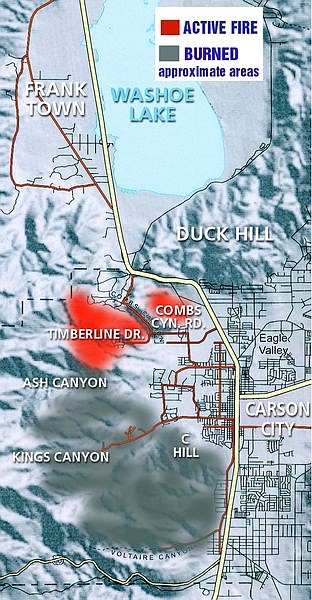 Map Graphics by Randy WrighthouseFire location as of 8 p.m. Thursday