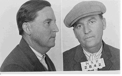 Photo courtesy of Nevada State Library and Archives Nevada State Prison mug shots taken of bank robbers Charles Fitzsimmons, left and George Moore in 1927.