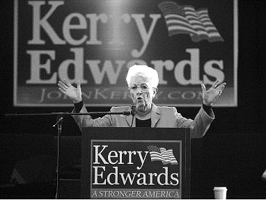 BRAD HORN/Nevada Appeal Former Texas Gov. Ann Richards speaks to John Kerry supporters at the Brewery Arts Center&#039;s Performance Hall in Carson City on Sunday.