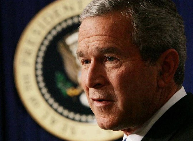 President Bush speaks during a news conference, Thursday, Oct. 4, 2004, in the Eisenhower Executive Office Building in Washington.  (AP Photo/Pablo Martinez Monsivais)