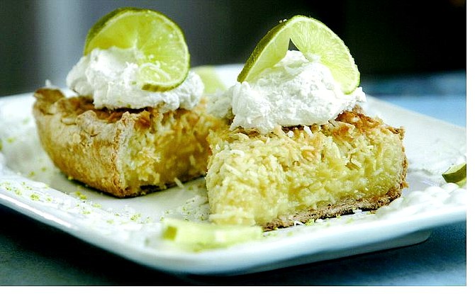 Cathleen Allison/Nevada Appeal Nevada Appeal Food columnist Molly Gingell&#039;s Lime Coconut Buttermilk Pie.