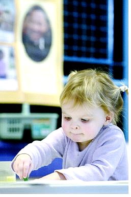 Cathleen Allison/Nevada Appeal Katie Hale, 2, of Minden colors at the Children&#039;s Museum in Carson City on Monday as part of the crafts and educational activities for the Martin Luther King Day celebration.
