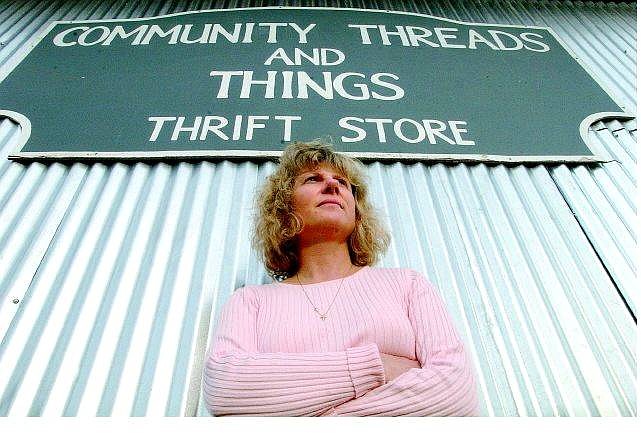 Rick Gunn/Nevada Appeal Michele Watkins, executive director of Central Lyon Youth Connections, stands in front of the Community Threads &amp; Things Thrift Store Wednesday in Dayton.