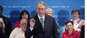 Isaac Brekken/Associated Press Senate Minority Leader Sen. Harry Reid, D-Nev., speaks at a town hall style meeting on the fourth and final stop of the &quot;Fix it, Don&#039;t Nix it&quot; tour discussing Social Security at University of Nevada, Las Vegas, Saturday.
