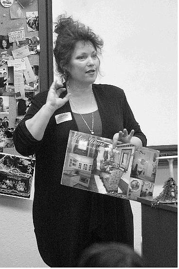 Rick Gunn/Nevada Appeal Interior designer Doreen Mack, left,  speaks with a class during career day at Eagle Valley MIddle School Friday.