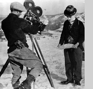 Provided to Nevada Appeal News Service Rollie Totheroh films Charlie Chaplin during the making of &#039;Gold Rushi&#039; in Truckee in 1924.