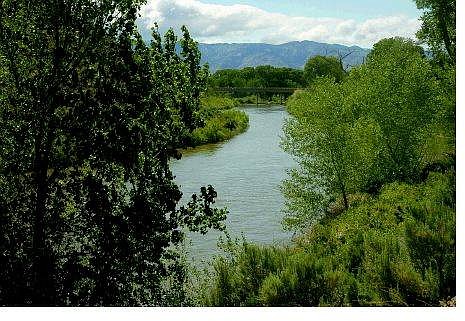 Kevin Clifford/Nevada Appeal The Carson River near Deer Run Bridge looking west toward the Carson Range. Carson City wants to purchase 373 acres along the river from businessman John Serpa to use for open space.