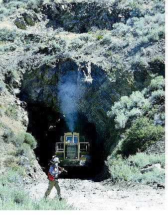 Cathleen Allison/Nevada Appeal Crews worked in August to open the west side of a historic V&amp;T tunnel near Silver City to determine whether it was possible to restore it for use in the V&amp;T railway connecting Carson City and Virginia City.