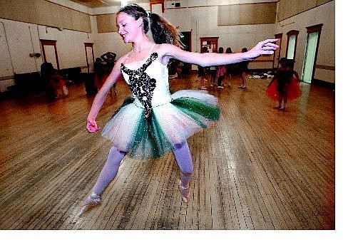 Chad Lundquist/Nevada Appeal Shelly Hardy, 15, rehearses Pas de Deus in &quot;The Nutcracker&quot; ballet that will be held at Piper&#039;s Opera House in Virginia City on Saturday.