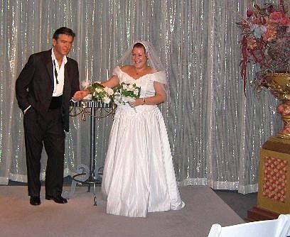 Richard Moreno/Nevada Appeal You can dress up as a bride and pretend to marry actor George Clooney in one of the interactive exhibits at the Madame Tussauds Las Vegas wax museum.