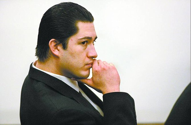 Cathleen Allison/Nevada Appeal Maximilliano Cisneros listens as the verdict is read in his murder trial Monday morning. The jury found Cisneros guilty of second-degree murder in a May 2004 shooting.