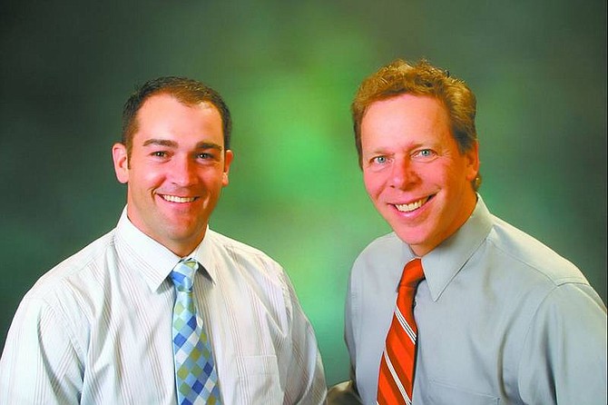 Photo submitted Dr. James Gibson, left, was recently hired to work with orthodontist Dr. Vincent D&#039;Ascoli in his four offices in Northern Nevada.