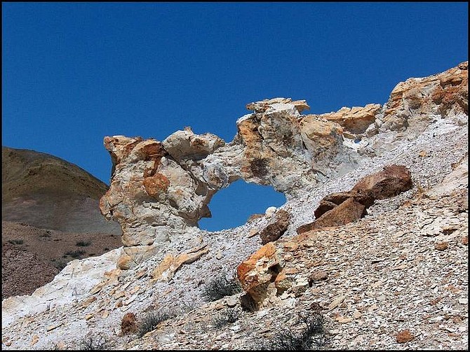 Associated Press A colorful rock arch shown in this undated photo within the Monte Cristo Range just west of Tonopah is just one of the natural formations in the area.