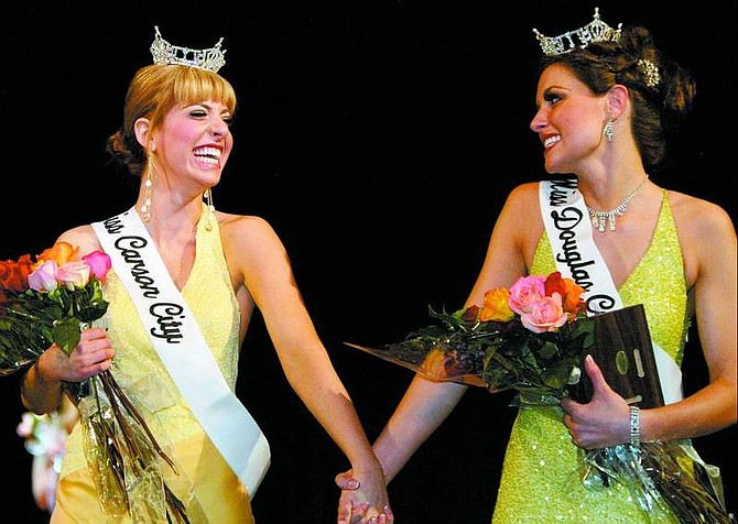Jim Grant/Nevada Appeal News Service Hana Freeman, left, was crowned Miss Carson City 2006 and Julia Sourikoff was crowned Miss Douglas County 2006 on Sunday afternoon at Caesars Tahoe.
