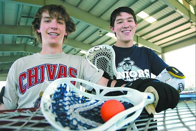 Chad Lundquist/Nevada Appeal Carson High School seniors Ryan Dwyer, 17, left, and Bud Kop, 18,.