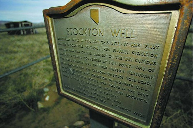 The sign at the Stockton Well in Silver Springs.