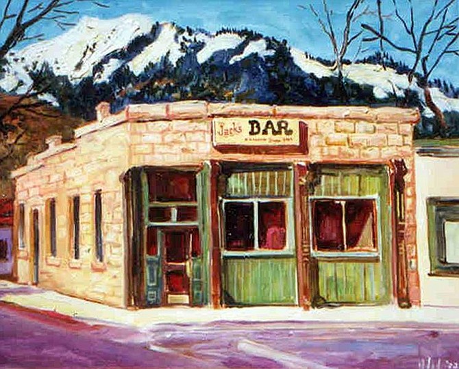 Erik Holland&#039;s painting of Jack&#039;s Bar in Carson City.
